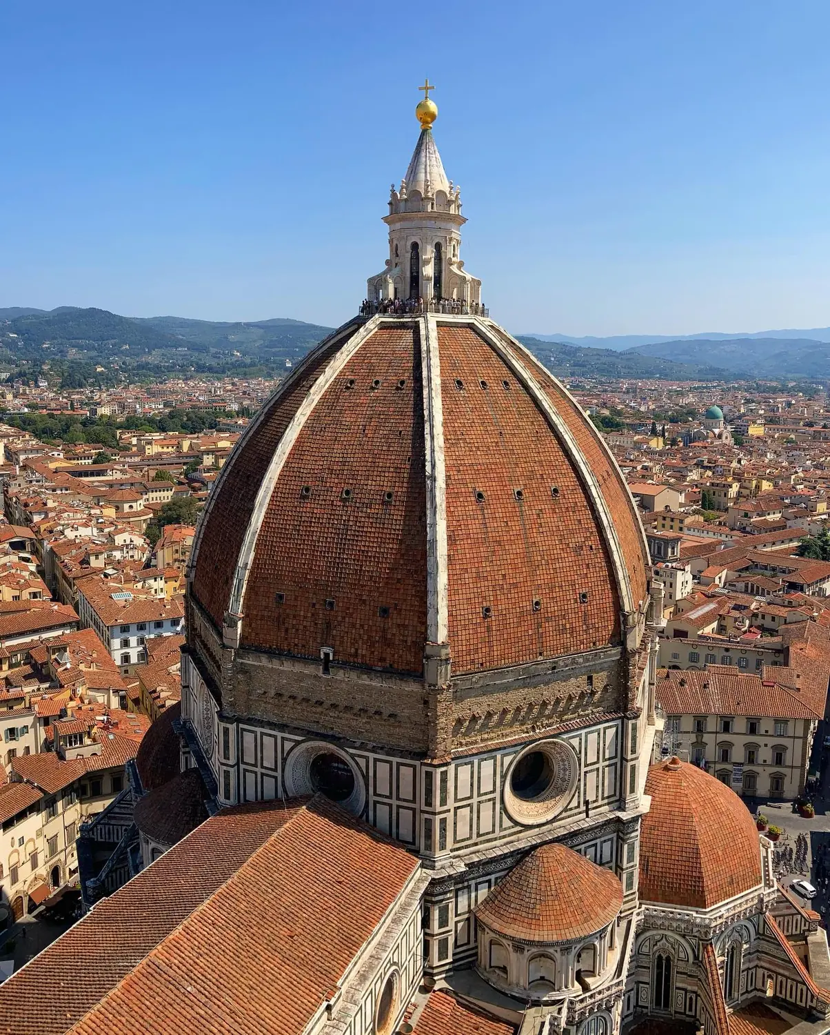Brunelleschi's terracotta dome of Florence Cathedral seen from above