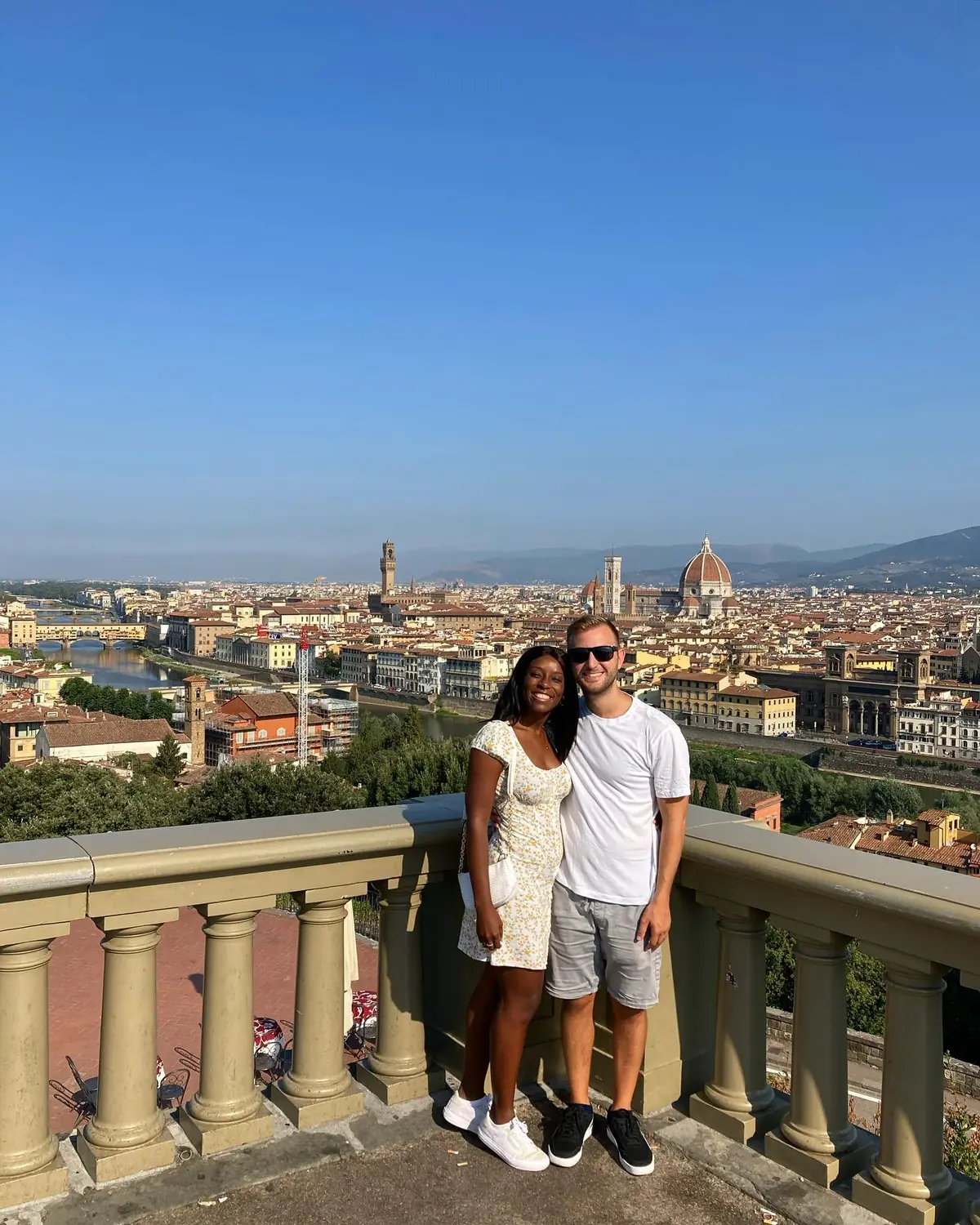 Us at Piazzale Michelangelo with the whole Florence skyline and Duomo behind