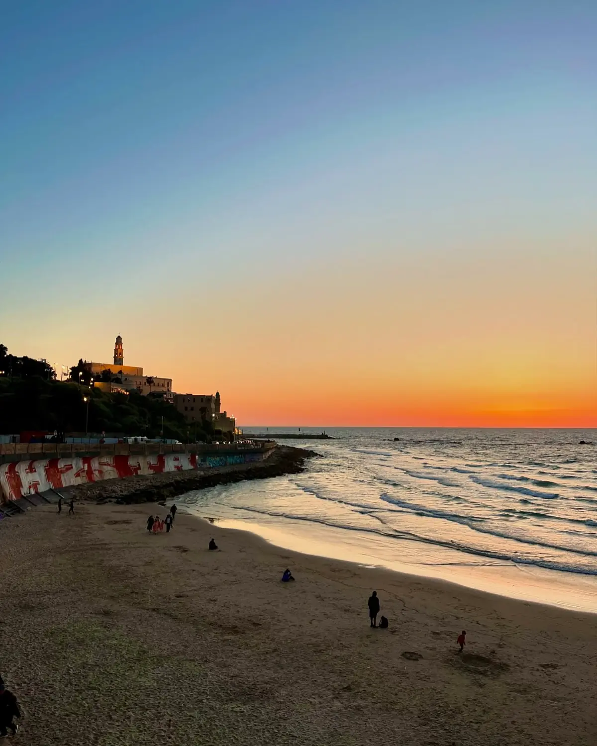 Sunset over Jaffa and the sea