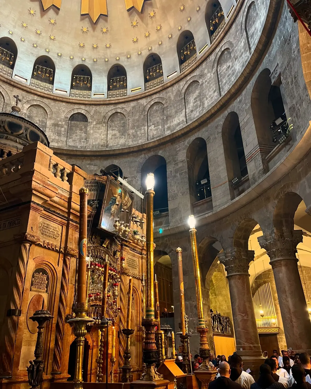 The rotunda of the Church of the Holy Sepulchre in Jerusalem