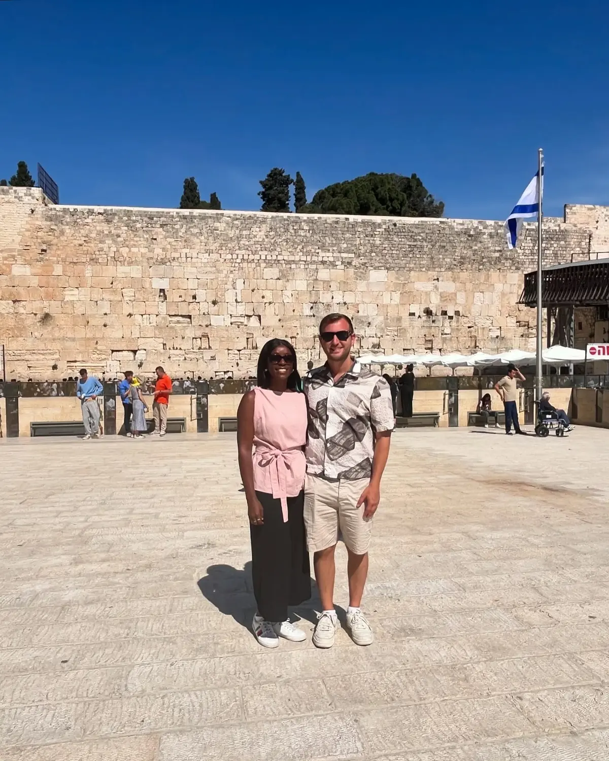 Us in the plaza in front of the Western Wall in Jerusalem