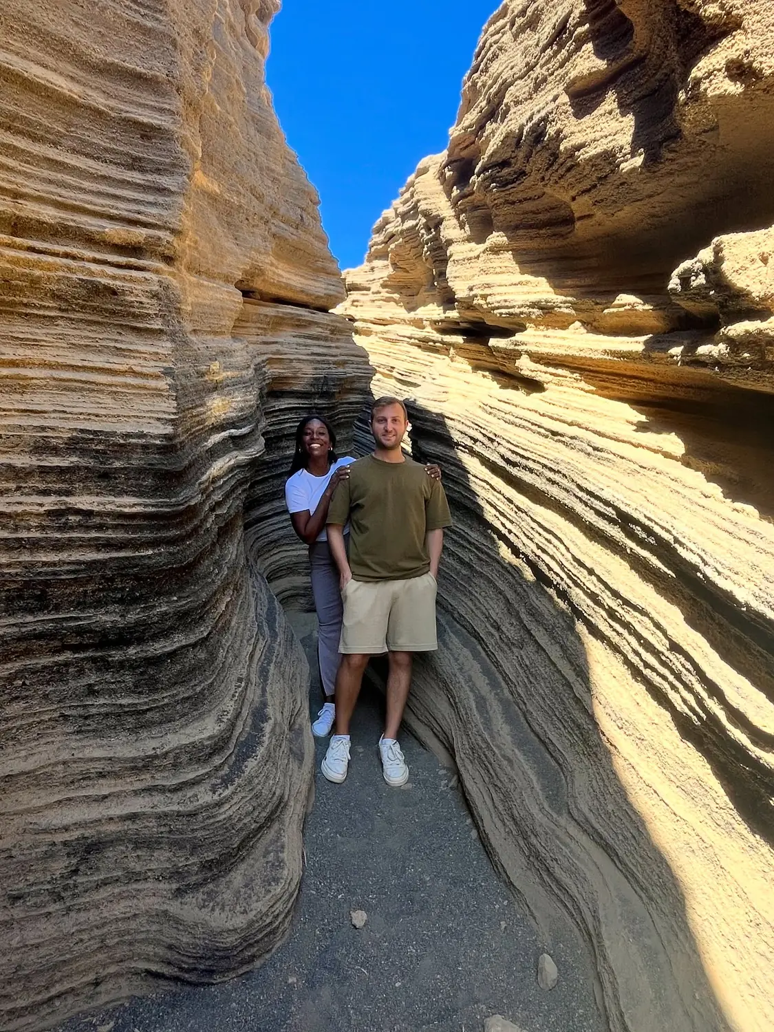 Us in the sandstone slot canyon