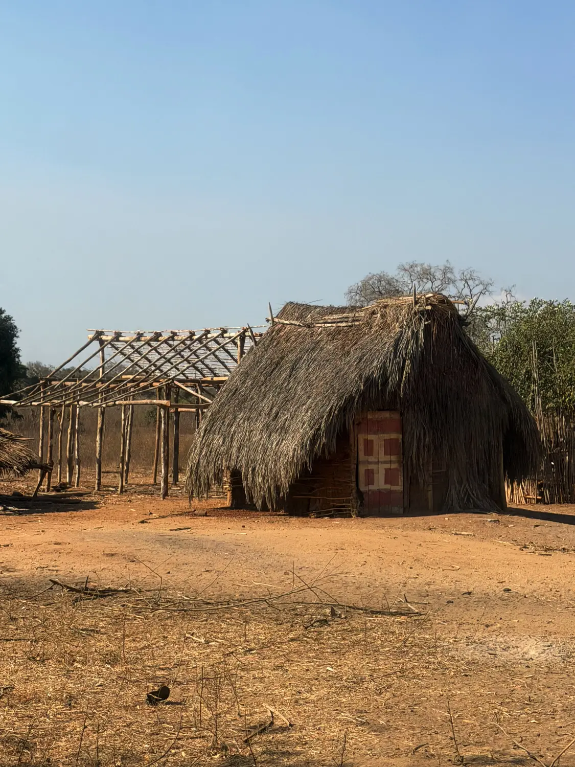 A thatched hut in a village near Morondava