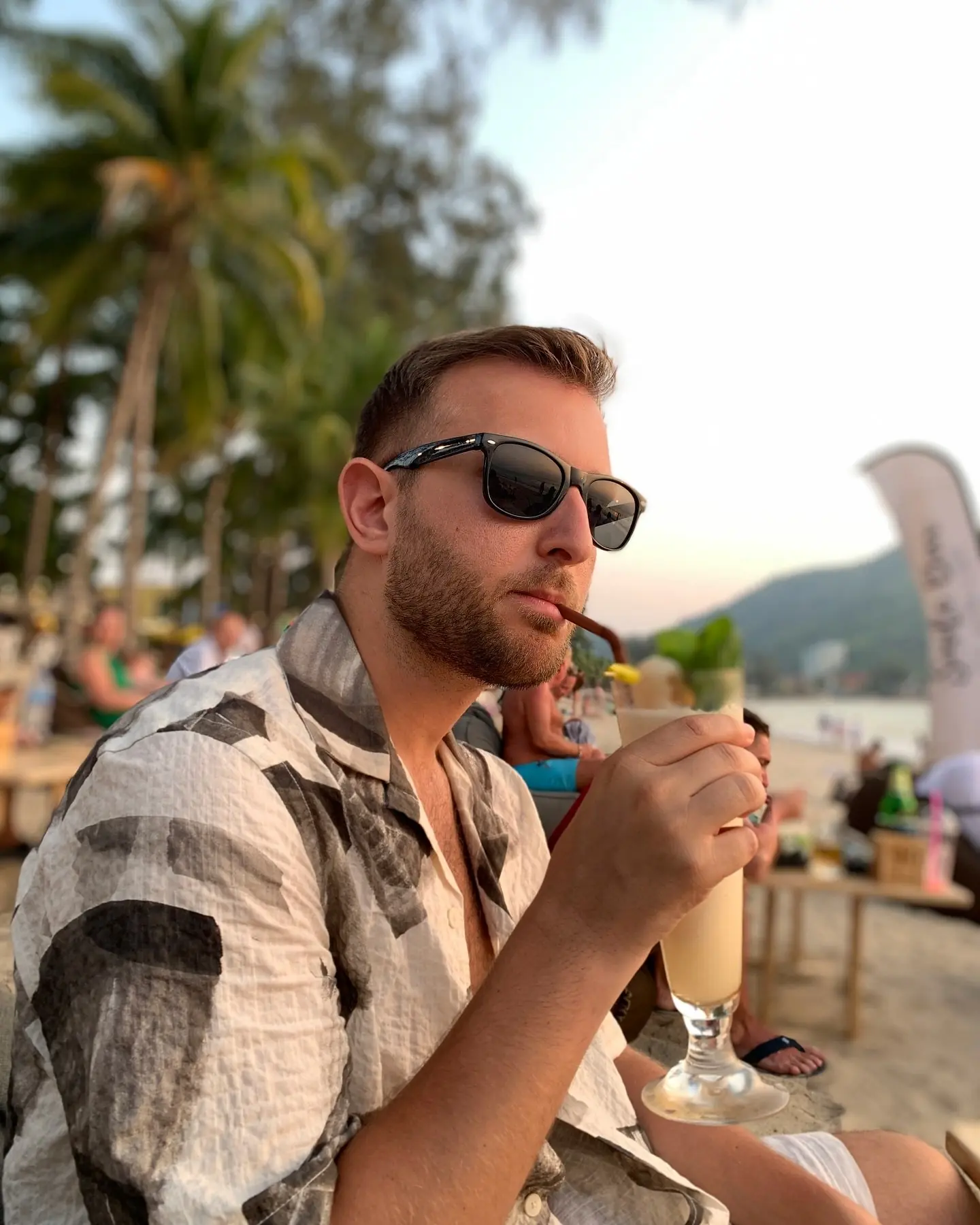 A sunset cocktail at a Phuket beach bar