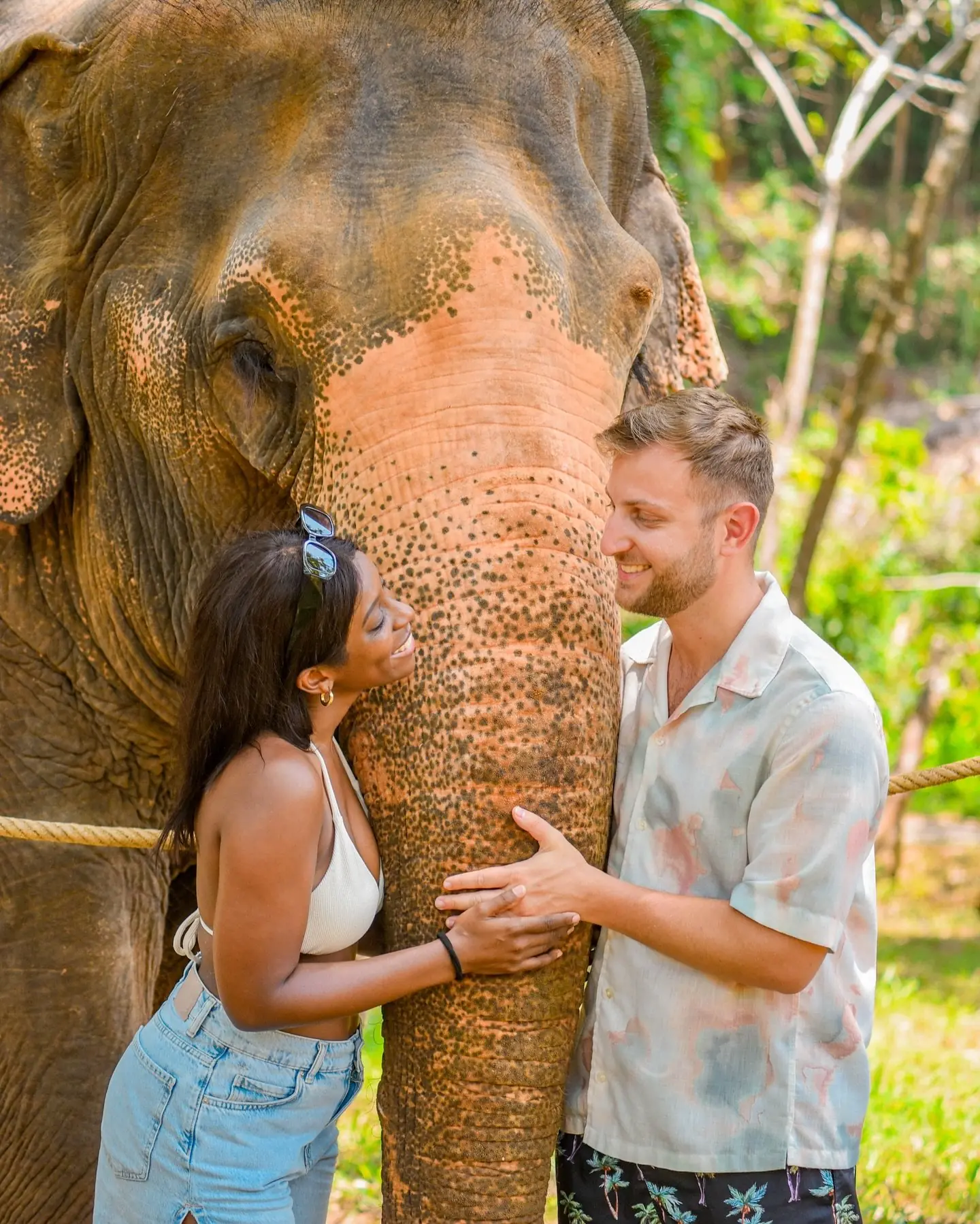 Us with an elephant