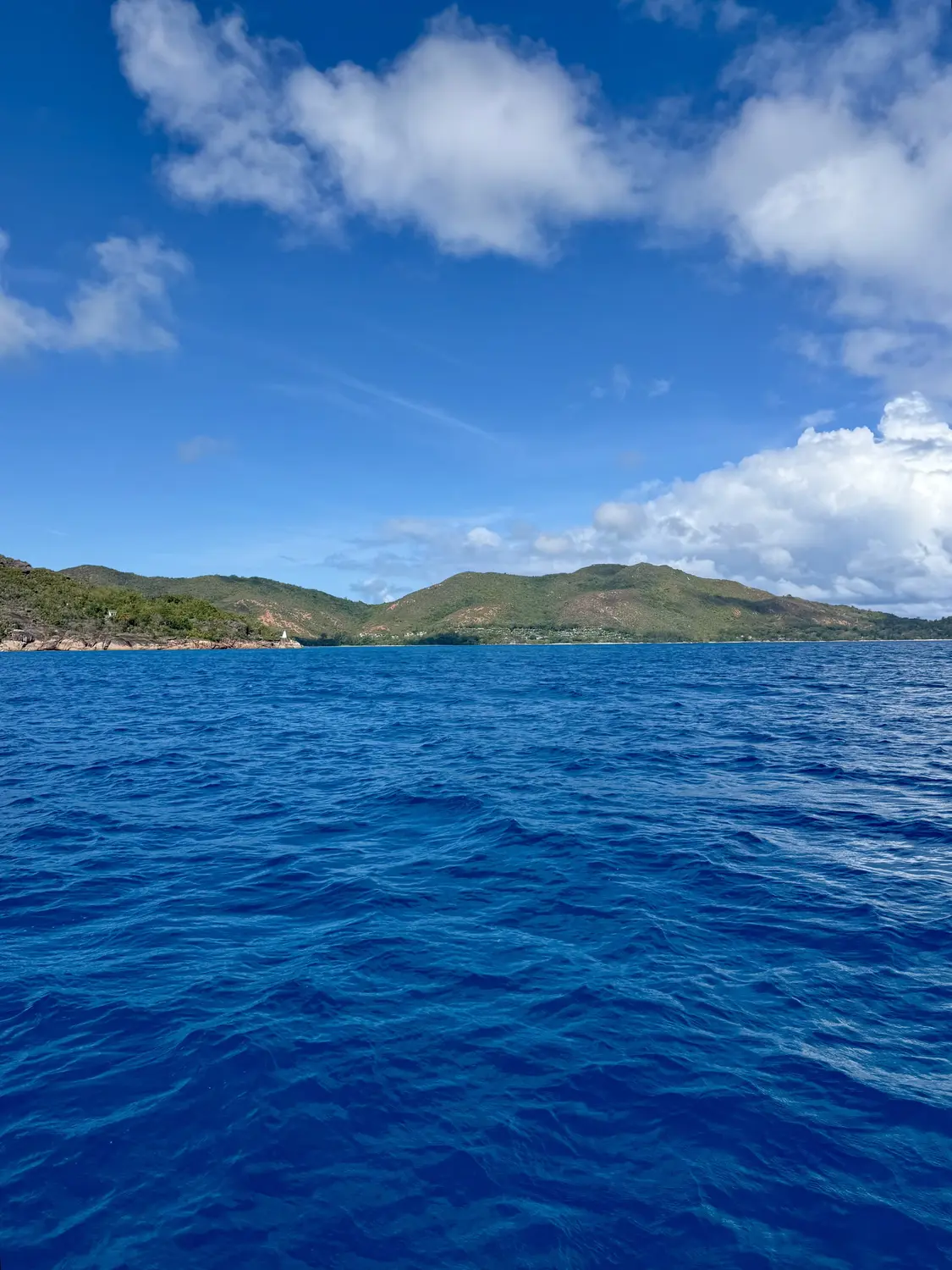 Out on the open sea by boat