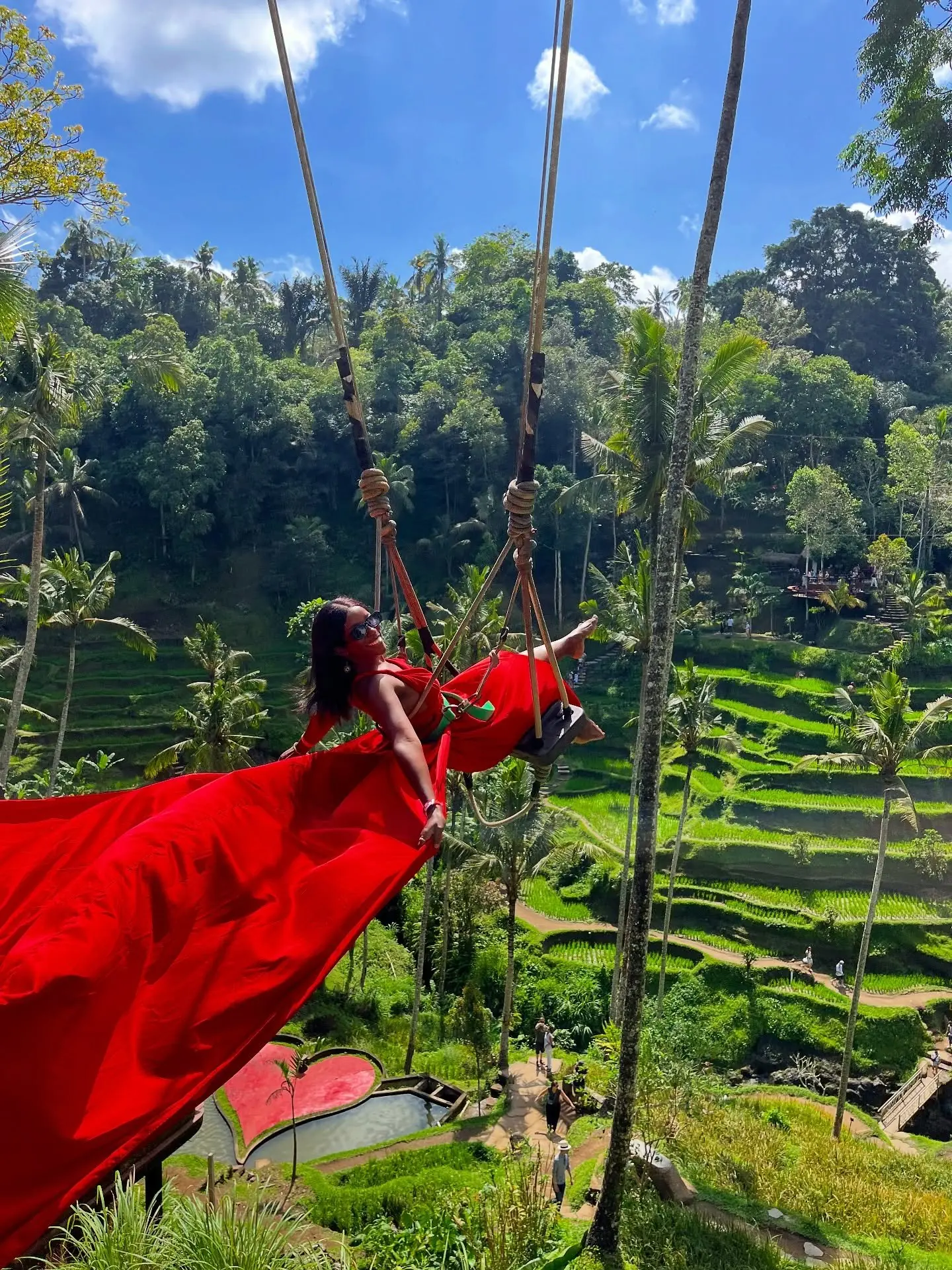 Flying-dress jungle swing over the Tegallalang rice terraces