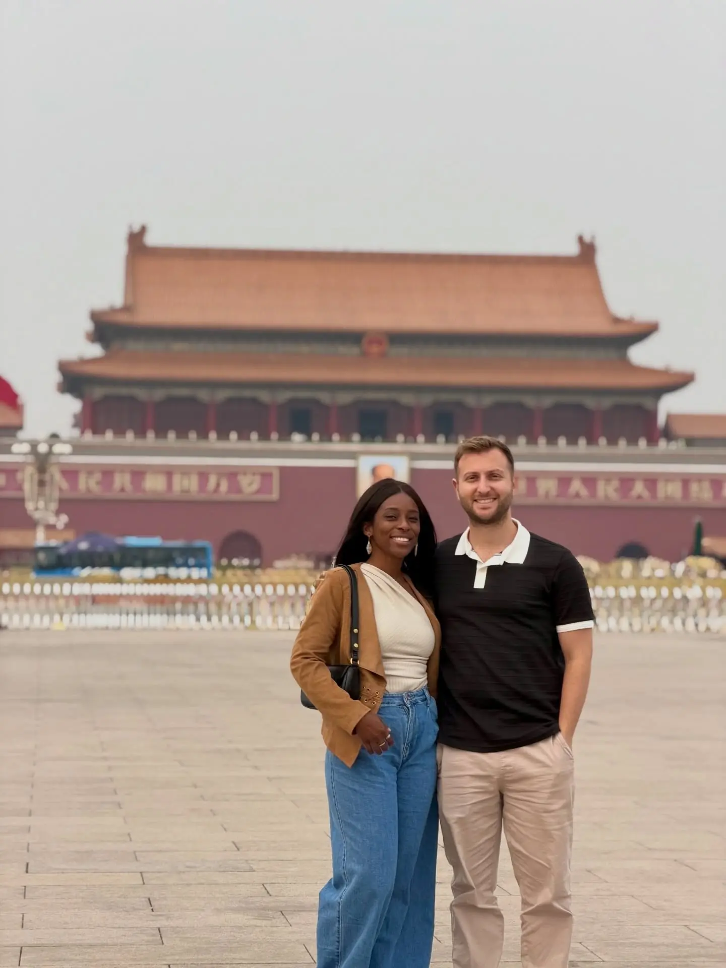 Us in Tiananmen Square in front of the Gate of Heavenly Peace
